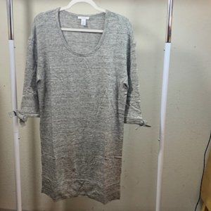 Daily Ritual Women's Gray 1/2 Tie Sleeve Scoop Neck Midi Dress Medium NIB